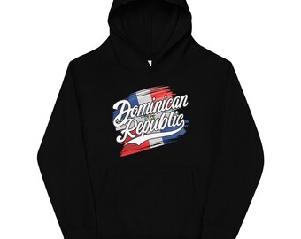 Dominican Republic Brush Flag Youth Hoodie