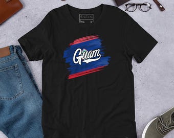 Guam Brush Paint Flag T-Shirt For Women