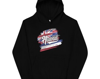 Hawaii Brush Flag Youth Hoodie