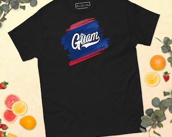 Guam Brush Paint Flag T-Shirt For Men