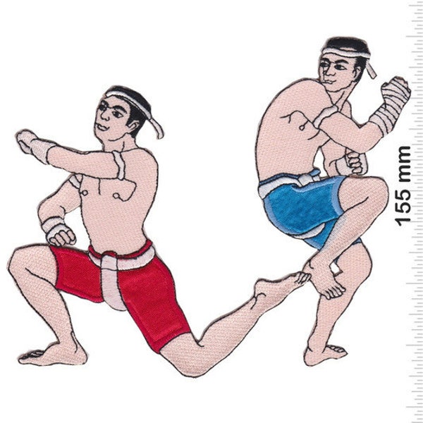Boxen Muay Thai Boxer Spirit Dance 14 Cm Embroidered Patch Badge Applique Iron on