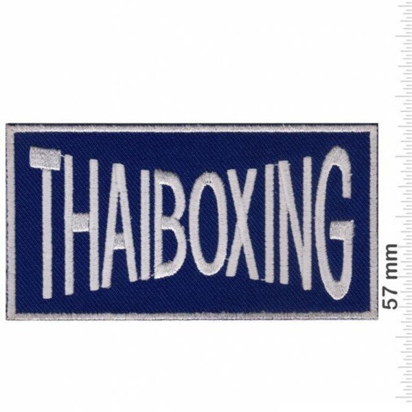 Boxen Thaiboxing Blue Silver Embroidered Patch Badge Applique Iron on