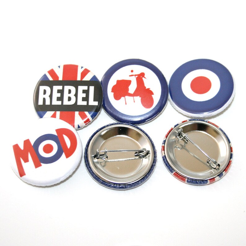 Mod Target 60s UK Badges Buttons Pins x 9 Etsy
