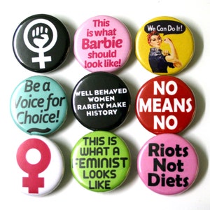 Feminist Riot Grrrl Badges Buttons Pinbacks X 9 - Etsy
