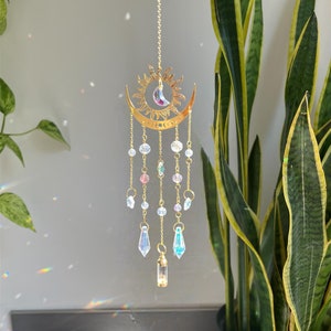 Urn Memorial Suncatcher Urn voor As Condoleance Cadeau Kleine Urn Memorial Aandenken Herinnering Regenboogbrug Maan & Ster Zonnevanger