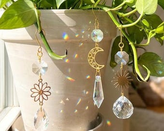Plant Vine Charm Hanging Suncatcher Plant Jewelry Sun Catcher Indoor Window Rainbow Maker Infoor Garden Art & Decor Houseplant Accessories