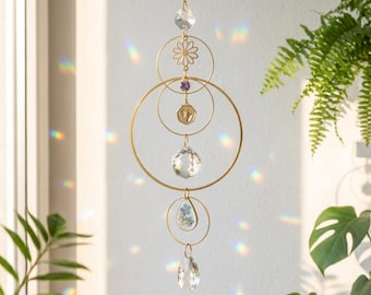 Carillon éolien commémoratif pour bébé, myosotis attrape-soleil • Ornement du souvenir de bébé ange Pierre de naissance, cadeau souvenir d'une fausse couche et d'un mort-né