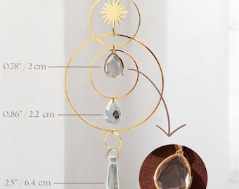 Memorial Urn Suncatcher for Human Ashes • Crystal Cremation Keepsake • Sun & Moon Rainbow Maker Boho Window Hanging Decor • Remembrance Gift