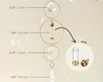 Pet Ashes Memorial Suncatcher Small Crystal Urn for Ashes Rainbow Maker Window Decor Pet Loss Gift Celestial Cremation Keepsake