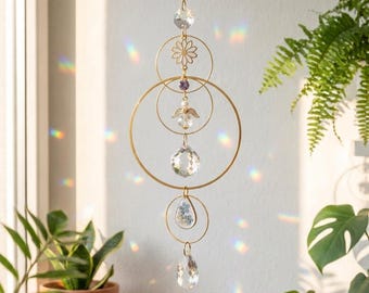 Baby Memorial Wind Chime Forget Me Not Flower Suncatcher • Angel Baby Remembrance Ornament Birthstone Miscarriage & Stillborn Keepsake Gift