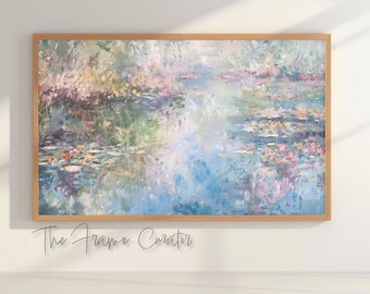 Impressionist Lily Pond Painting: Vintage Spring TV Art (Digital Download)