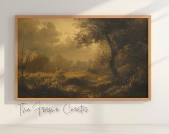 Baroque Woodland Oil Painting: Vintage Frame TV Art (Digital Download)