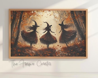 Autumn Witches Oil Painting for Samsung Frame TV (Digital Download)