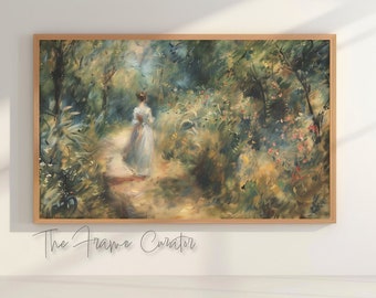 Frame TV Art: Antique Impressionist Woodland Oil Painting (Digital Download)