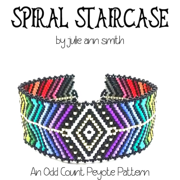 Julie Ann Smith Designs SPIRAL STAIRCASE Odd Count Peyote Bracelet Pattern