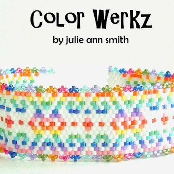 Julie Ann Smith Designs COLOR WERKZ Odd Count Peyote Armband Muster