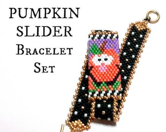 Julie Ann Smith Designs PUMPKIN SLIDER Odd Count Peyote Bracelet Pattern