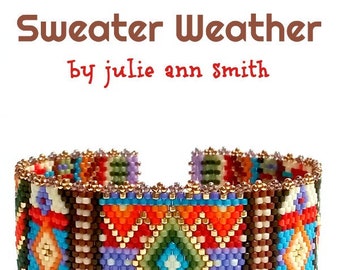 Julie Ann Smith Designs SWEATER WEATHER Odd Count Peyote Bracelet Pattern