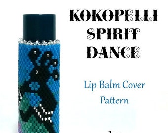 Julie Ann Smith Designs KOKOPELLI SPIRIT DANCE Flat Odd Count Peyote Lip Balm Cover Pattern