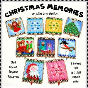 Julie Ann Smith Designs CHRISTMAS MEMORIES Odd Count Peyote Ornament Pattern