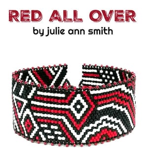 Julie Ann Smith Designs RED ALL OVER Odd Count Peyote Bracelet Pattern