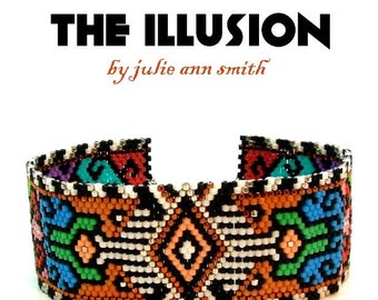 Julie Ann Smith projektuje wzór bransoletki z pejotlem o nieparzystej liczbie punktów THE ILLUSION