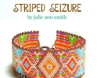 Julie Ann Smith Designs STRIPED SEIZURE Odd Count Peyote Bracelet Pattern