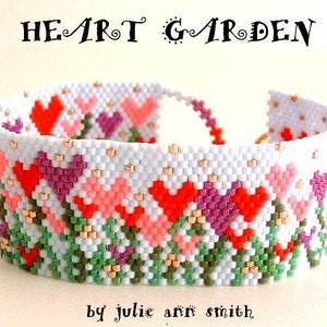 Julie Ann Smith Designs HEART GARDEN Odd Count Peyote Bracelet Pattern
