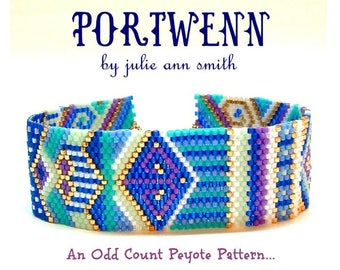 Julie Ann Smith Designs PORTWENN Odd Count Peyote Bracelet Pattern