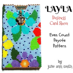 Julie Ann Smith projeta LAYLA Even Count Peyote Padrão de manga para cartão de visita