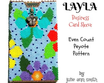 Julie Ann Smith Designs LAYLA Even Count Peyote Business Card Sleeve Pattern