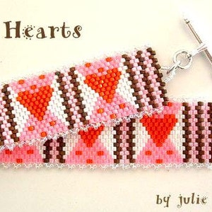 Julie Ann Smith Designs RED HEARTS Odd Count Peyote Bracelet Pattern image 3