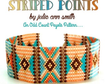 Julie Ann Smith Designs STRIPED POINTS Odd Count Peyote Bracelet Pattern