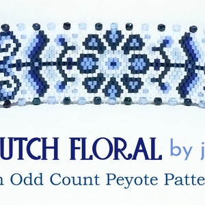 Julie Ann Smith Designs OMBRE DUTCH FLORAL Odd Count Peyote Bracelet Pattern image 4