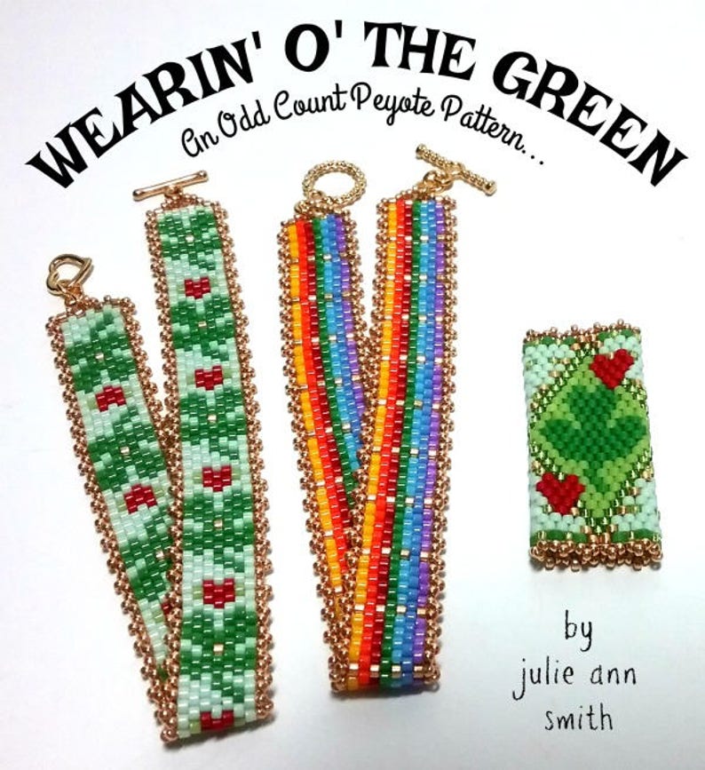 Julie Ann Smith WEARIN' o' THE GREEN Odd Count Peyote Bracelet Pattern image 4