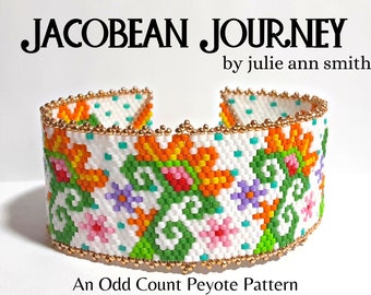 Julie Ann Smith Designs JACOBEAN JOURNEY Odd Count Peyote Bracelet Pattern