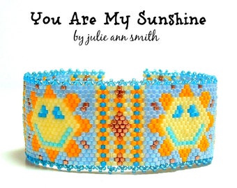 Julie Ann Smith Designs YOU ARE my SUNSHINE Flat Odd Count Peyote Bracelet Pattern