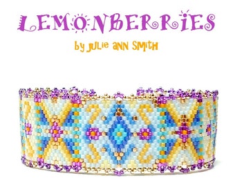 Julie Ann Smith Designs LEMONBERRIES Odd Count Peyote Bracelet Pattern