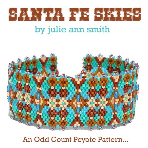 Julie Ann Smith Designs SANTA FE SKIES Odd Count Peyote Bracelet Pattern