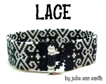 Julie Ann Smith Designs LACE Bracelet Odd Count Peyote Beadweaving Pattern