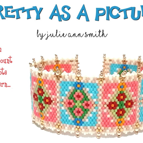 Julie Ann Smith Designs PRETTY As A PICTURE Odd Count Peyote Armband Muster