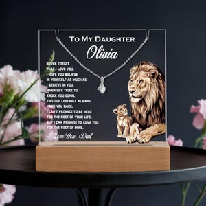 Personalized Acrylic Bundle Necklace for Daughter Gift from Mom Dad - I Hope You Believe In Yourself - Custom Name Birthday Christmas Gifts