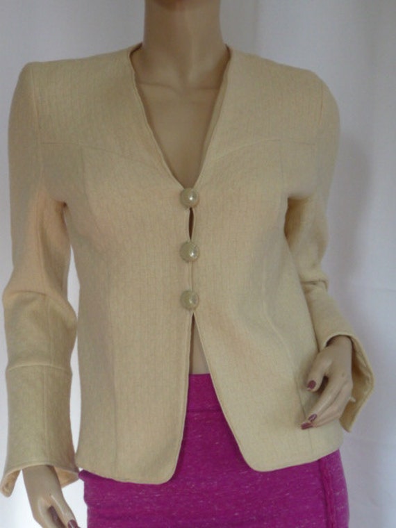 1940s Vintage Wool Cream Crop Jackets Fantastic Bu
