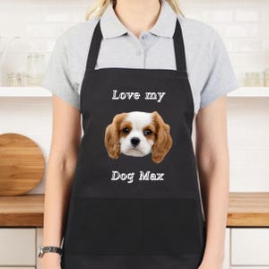 Pet&#39;s Face Apron Gift, Custom Photo Apron with Text, Dog Cat Apron for Women, Mother&#39;s Day Gift, Birthday Gift, Chef Gift for Dad, Nana Gift