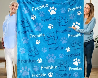 Personalized Dog Blanket with Name, Custom Photo Blanket for Dog, Pet Photo Blanket, Personalized Dog Lover Gift, Christmas Gift for Pet