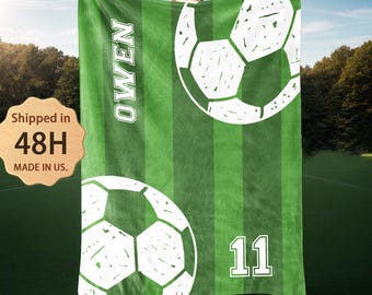 Personalized Kids Sports Blanket, Multi Sport Custom Name Blanket, Basketball Soccer Baseball Volleyball Blanket, Gift for him, Team Gift