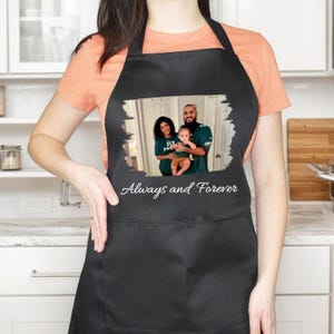 Custom Photo and Text Apron, Custom Logo Apron, Funny Face Kitchen Apron, Cooking Apron with Pockets, Picture Grill Apron, Mama Apron Gift