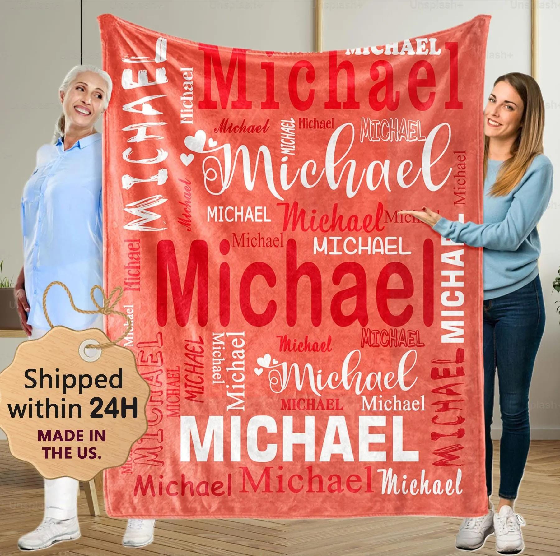 Personalized Name Blanket for Kids, Custom Fleece Nursery Blanket for Newborn, Kids Throw Blanket, Swaddle Blanket, Mother's Day Gift