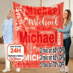 Personalized Name Blanket for Kids, Custom Fleece Nursery Blanket for Newborn, Kids Throw Blanket, Mother's Day Gift, Custom Easter Blanket