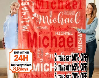 Personalized Name Blanket for Kids, Custom Fleece Nursery Blanket for Newborn, Kids Throw Blanket, Mother's Day Gift, Custom Easter Blanket